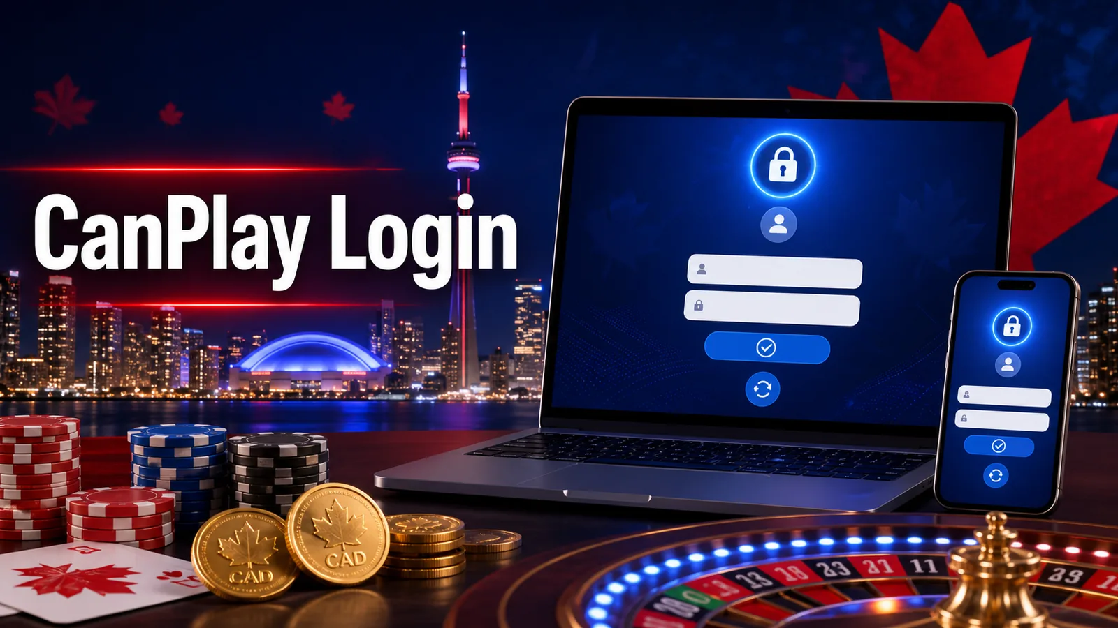 Secure login screen with Canada cue
